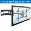 Dual Arm TV Wall Mount with Extra Long Extension for 42″-90″ TV